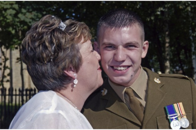 Corporal Harvey Holmes and his mother Beverley Holmes.