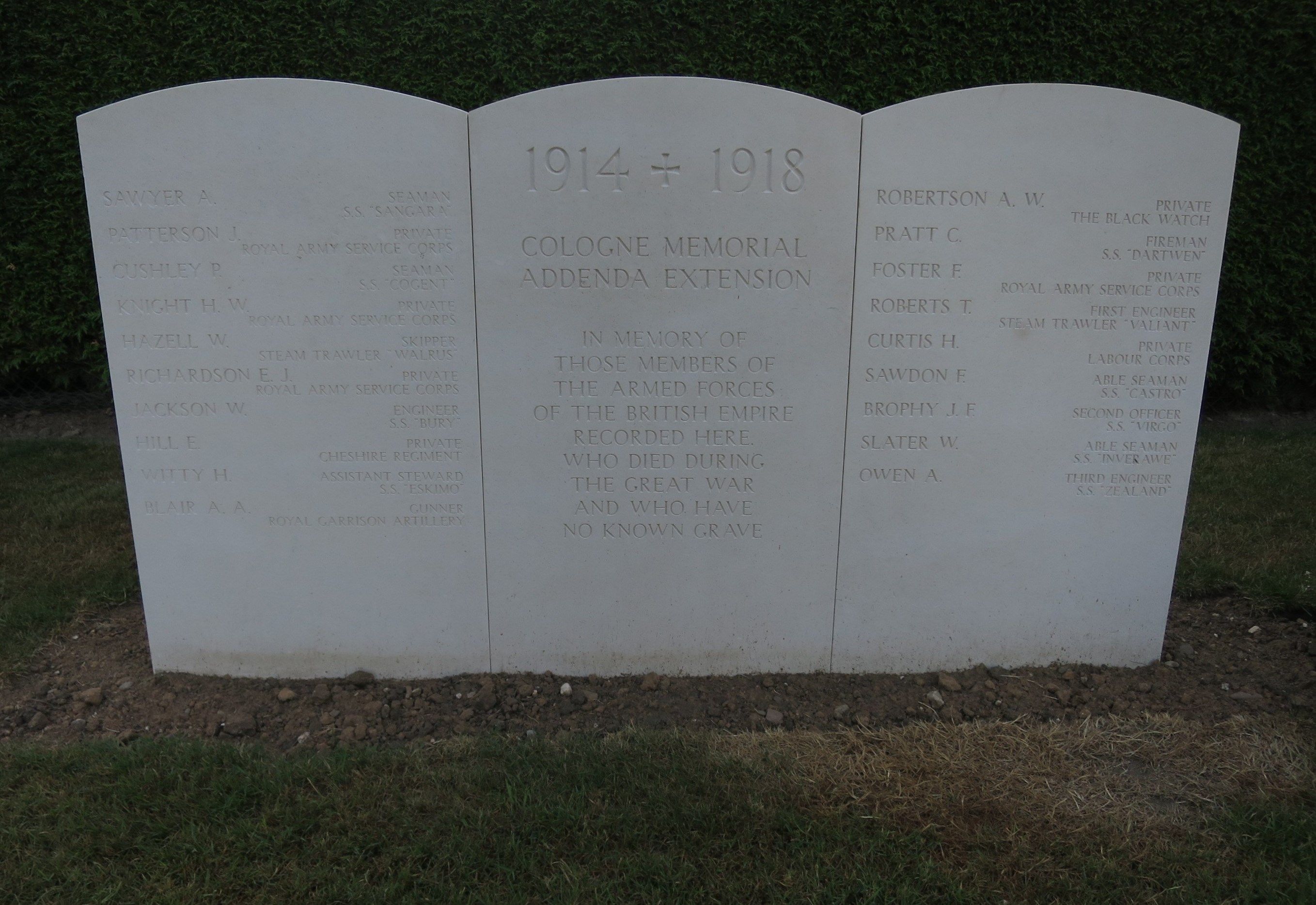 Pte E Hill 140819 Cologne Memorial