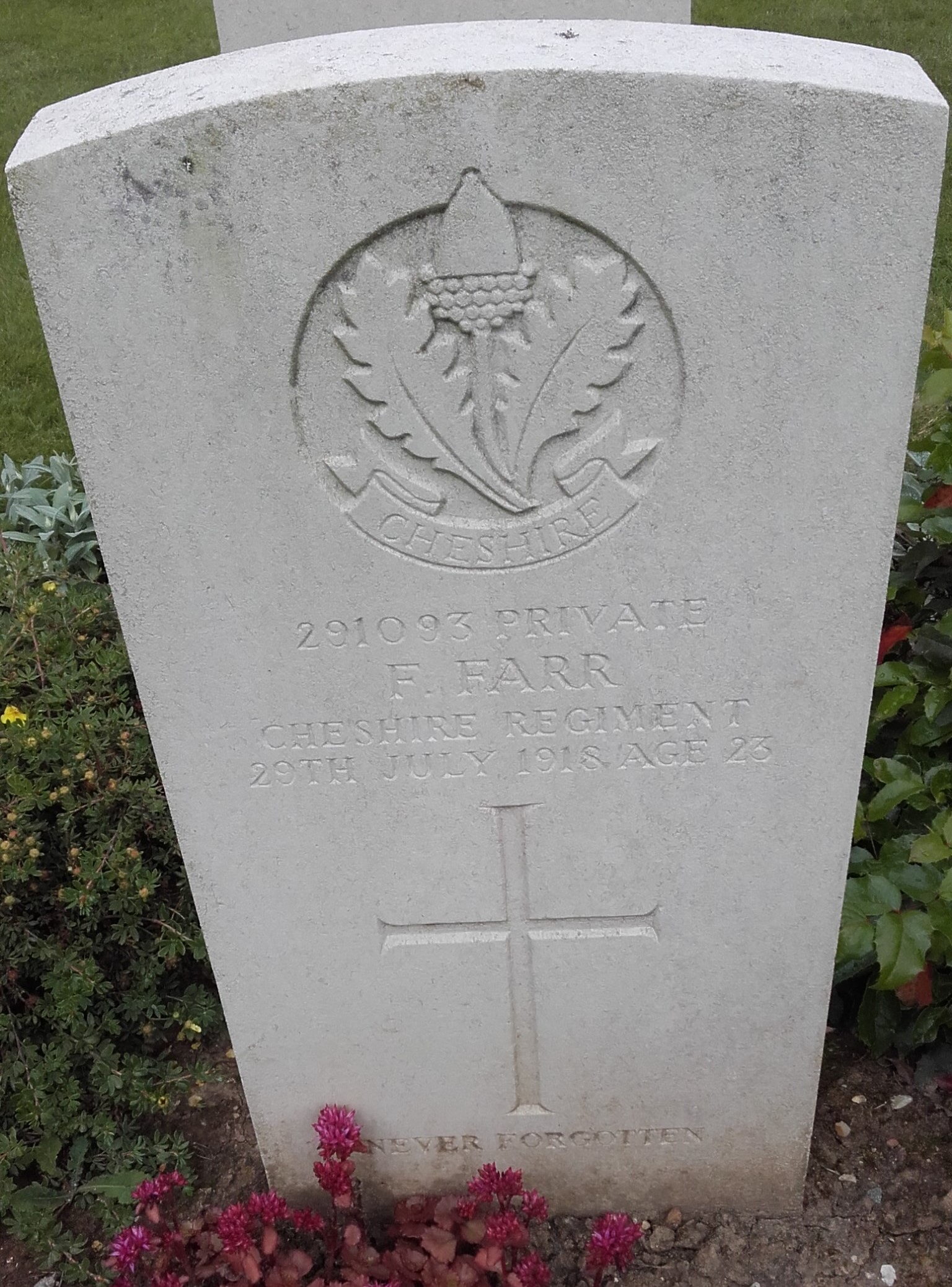 Pte F Farr 290718 FR