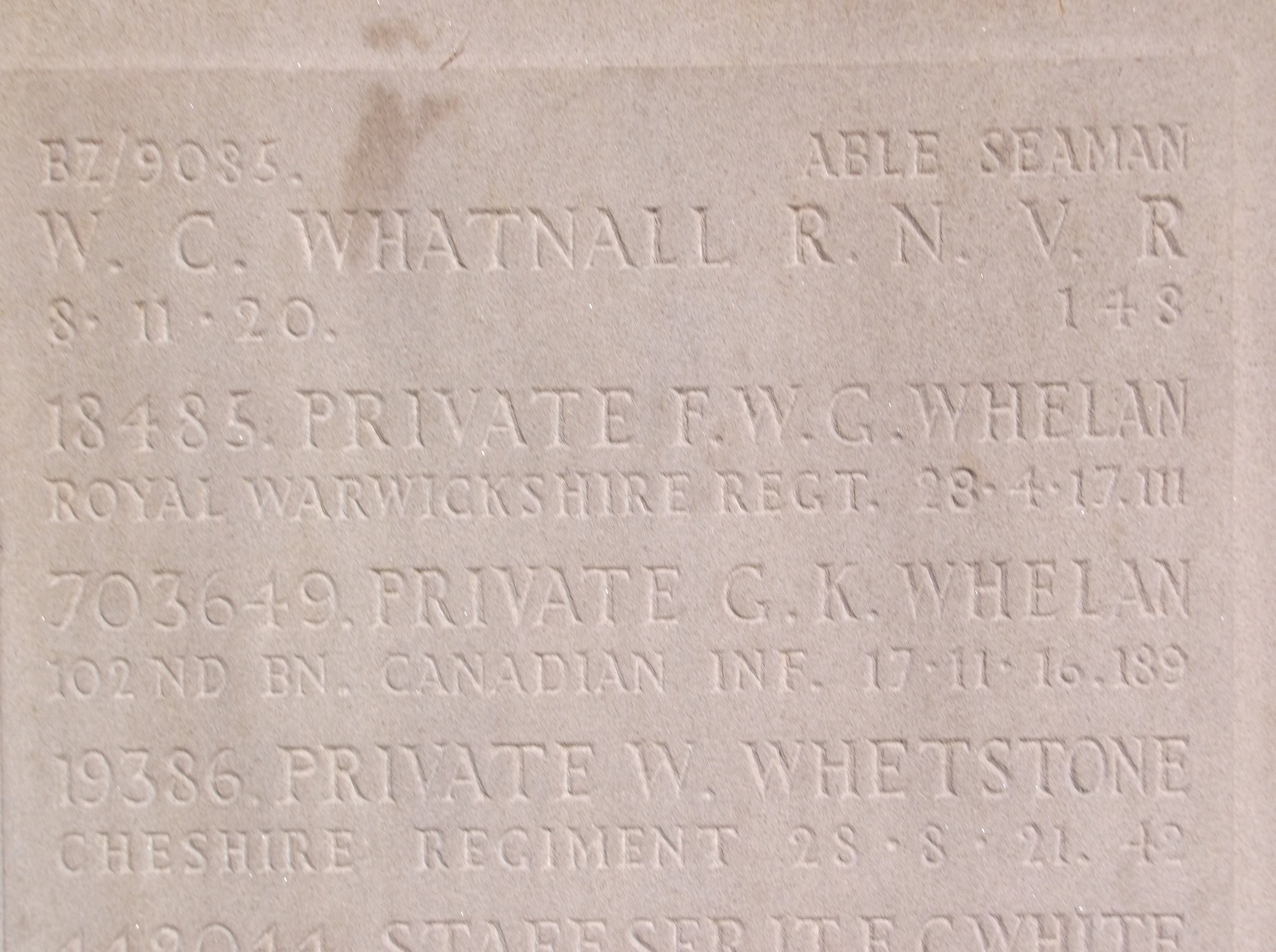 Pte W Whetstone 280821 UK