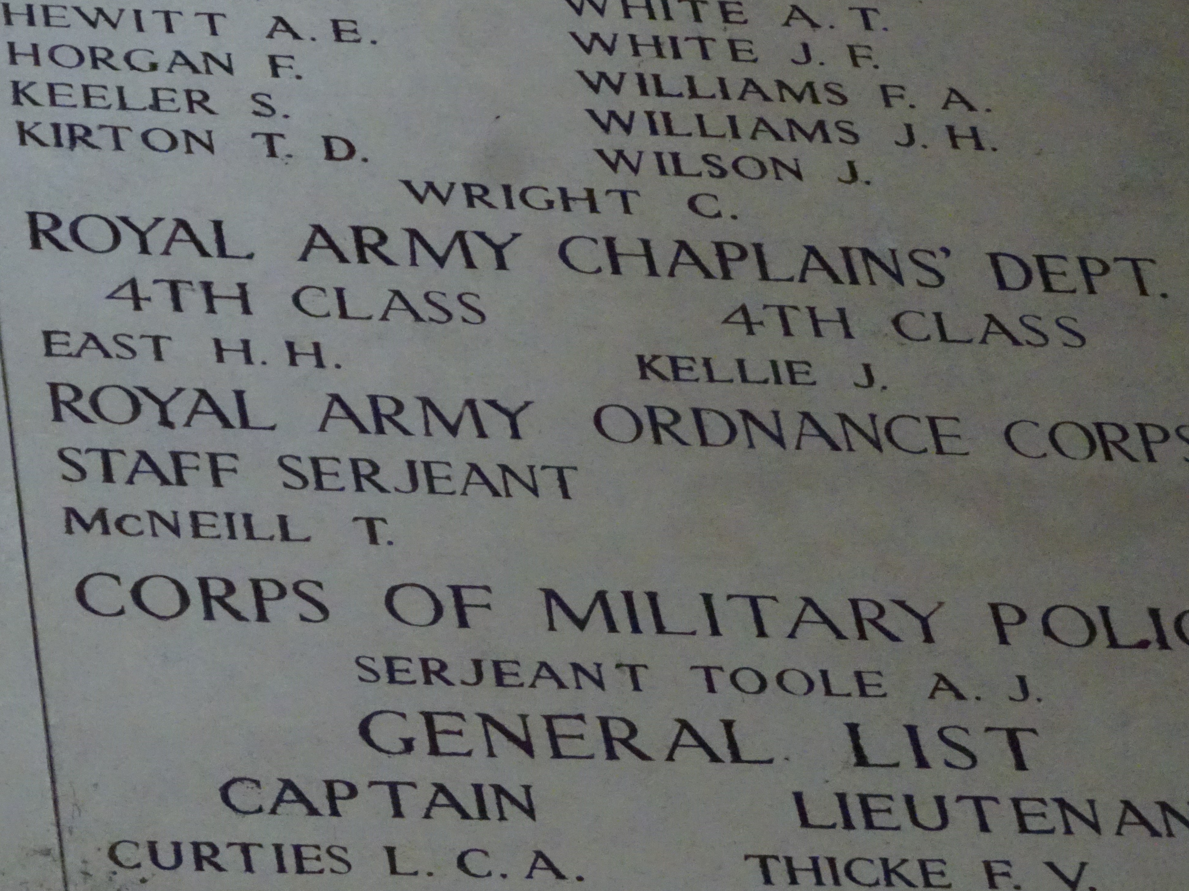 Chaplain 4th Class The Rev. HH East 050817